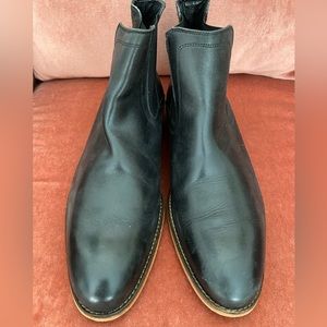 Mens Black leather ankle boots